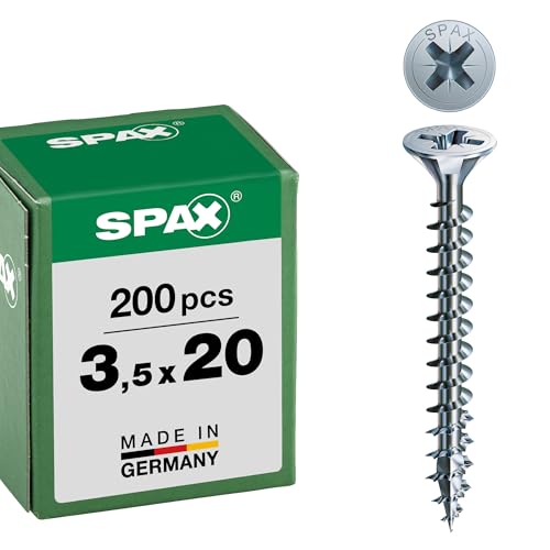 SPAX Universalschraube, 3,5 x 20 mm, 200 Stück, Kreuzschlitz Z2, Senkkopf, Vollgewinde, 4CUT, WIROX A3J, 1081010350203 – Ansicht 1