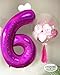Laser Pink Number 8 Balloons 40 Inch Giant Hot Pink Sweet 8 Helium Balloons for Girls 8th Birthday Party Supplies 8th Anniversary Events Decorations