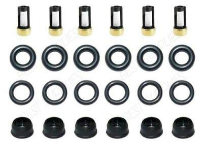 Replacement for Chevy Buick Hummer 6X Fuel Injector Repair kit (Seals Filters o-Rings caps)