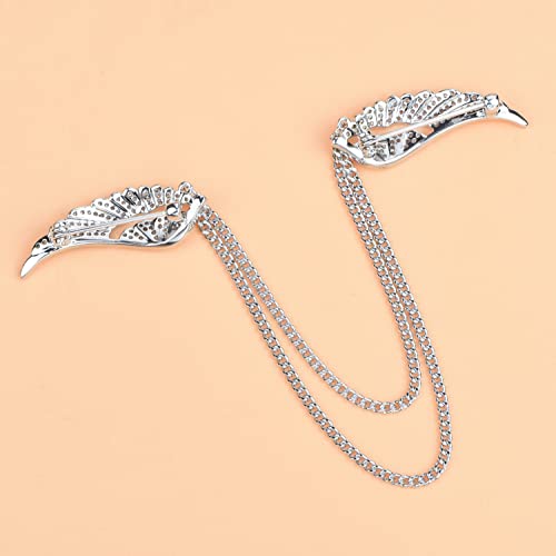 Image of Vintage Guardian Angel Jewelry Golden Crystal Flying Angel Wings Brooch Pin Wedding Bouquet Lapel Pin Jewelry for Women Bridal