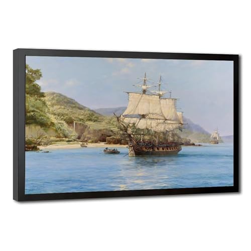 Toile The Pirates Cove Montague Dawson pour grand bureau élégant 61x91cm