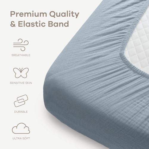 Drap-housse en mousseline de coton pour éviter la transpiration de bébé - 4