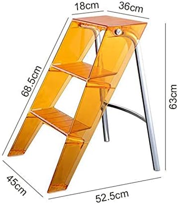 Acrylic 3-Step Folding Ladder Stool for Adults, Portable Transparent Step Stool, Lightweight Acrylic Ladder for Home Use, Multifunctional Folding Steps for Easy Access