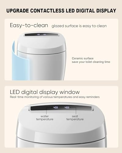 Image of Smart Toilet with Bidet Built In with Warm Water Sprayer and Dryer, Foot Sensor Operation,Heated Seat with LED Display for Bathroom,One Piece Bidet Toilet with Auto Dual Flush (WHITE L11 PRO)