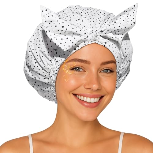 Yanibest Shower Cap for Women Reusable Waterproof, Adjustable...