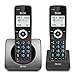 AT&T GL2101-2 Téléphone domestique sans fil DECT 6.0 à 2 combinés avec bloc d'appels, identification de l'appelant, haut-parleur duplex intégral, écran rétroéclairé blanc de 2", clavier éclairé