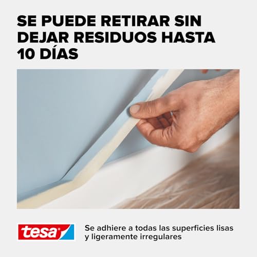 Miniatura 4 de Tesa Cinta De Carrocero Classic - Cinta De Enmascarar Para Trabajos De Pintura - Sin Disolventes, Removible Sin Dejar Residuos - 50 M X 30 Mm, Beige