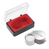 uxcell Magnifying Glass, Mini Microscope Jewelry Eye Loupe Magnifier Magnifying Glass Powerful Doublet, Chrome Plated, Round Body Jewel Loup, 21 mm,30X 3000%,Silver,for Antiques,Stamps