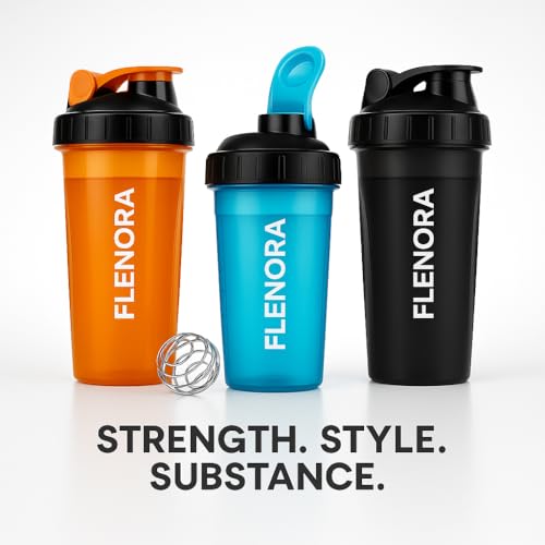 Image of Protein Shaker Bottle 700ml with Mixer Ball & Leakproof Lid | Gym, Sports & Fitness Shaker for Protein Shakes, Smoothies & Pre-Workout. (Jet Black)