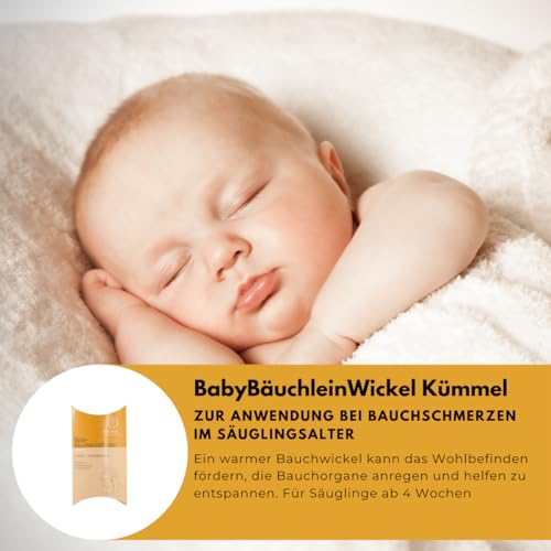 Baby Bauchweh - Bäuchlein Wickel-Set | Wärmewickel mit Kümmel & natürlichen Bestandteilen – Für Säuglinge ab 4 Wochen | Bäuchlein lass die Winde gehen | WACHSWERK