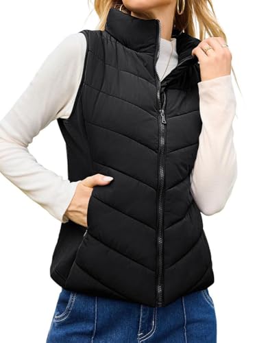 Manteau zippé matelassé Onsoyours gilet femme sans manches doudoune chaude hiver