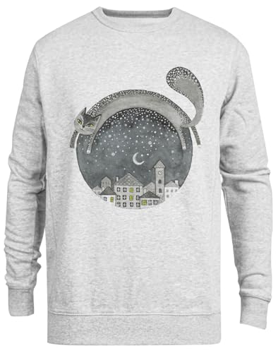 Pull Caand A Nightown gris coupe unisexe et encolure ras du cou classique