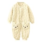 ベビー服 ロンパース 女の子 男の子 冬 新生児 服 長袖 前開き 暖かい カバーオール 防寒 厚手 パジャマ フリース モコモコ 出産祝い 可愛い 赤ちゃん 冬服 セット 着ぐるみ 裏起毛 子供服 柔らかい おもしろ プレゼント(イエロー,100)