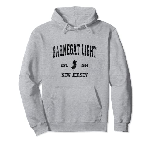 Barnegat Light New Jersey NJ Vintage Sports Design Negro Pri Sudadera con Capucha