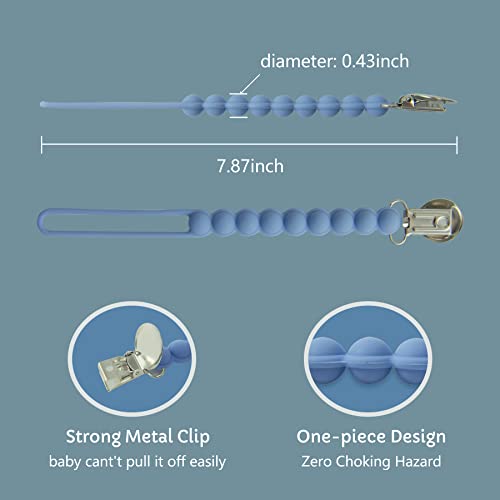 Viyuse One Piece Pacifier Clip Holder,Silicone Pacifier Chain Bpa Free Teether Clip Soothers Binky Holder For Baby,Soothie Paci Clip Girls And Boys Birthday Christmas Shower Gift #TOP4