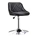 Peaceip Swivel Low krzesło biurowe, krzesło robocze, poduszka 10 cm, skóra poliuretanowa, wygodne i oddychające regulowane (kolor: czarny, rozmiar: 41 cm)
