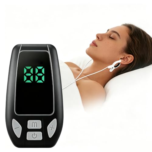 EMS Sleep Aid Device Auricular Vagus Nerve Stimulator Sleep Aid Device with 10 Modes & 30 Adjustable Gears Portable Sleep Instrument for Insomnia Solution Anxiety Relief for Adults Improve (Black)