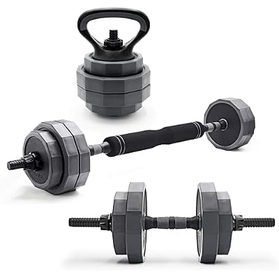 مجموعة أوزان CAP Barbell متعددة الاستخدامات وقابلة للتعديل - دمبل وباربل وكيتلبيل متعددة الاستخدامات لتمارين الجسم بالكامل | خيارات 45 رطلاً و66 رطلاً