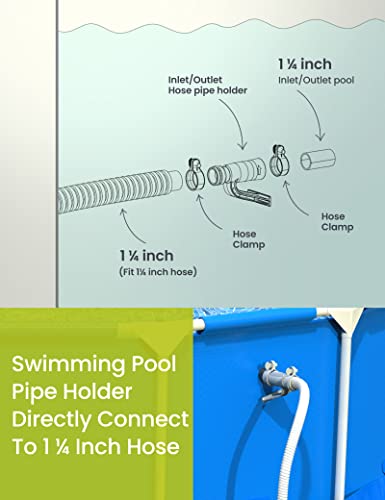 Summerbuddy Swimming Pool Pipe Holder, Hose Support Brackets With Clamp Water Hose Swimming Pool Pipe Mount For Above Ground Pools Suitable For 1.25 Inch Hose (1 Pack) #TOP2