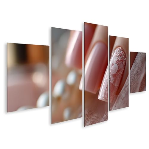 Tableau sur toile islandburner 5 pièces motifs floraux et lumière