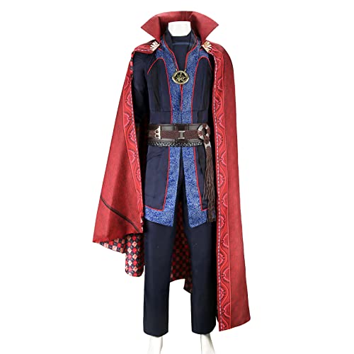 HLENOK Strange Stephen Cosplay Mens Costumes Cloak Robe Medieval Master Dress Up Suits Halloween Masquerade Outfits (X-Large)