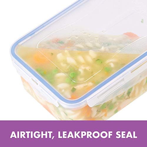 LOCK & LOCK Easy Essentials Food Storage lids/Airtight containers, BPA Free, 14 Piece - Tall Rectangle, Clear by LocknLock - Image 4