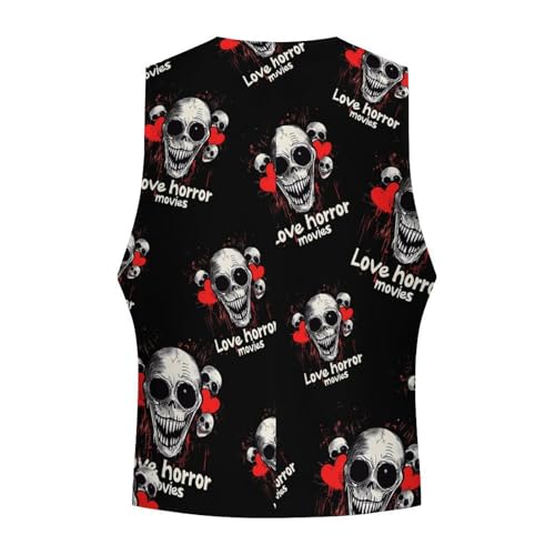 I Love Horror Movies Novelty Men's Suit Vest Funny Formal Dress Vests Business Waistcoat4