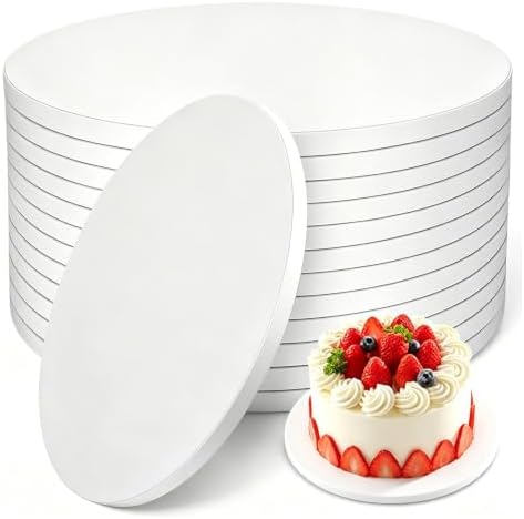 warmhut 10er Pack Tortenplatte, Weißer Round Tortenteller 30cm | Cake Board 12mm Dicke, Wiederverwendbare Kuchenplatte, Tortenboden für 8-11 Inch Kuchen und Desserts
