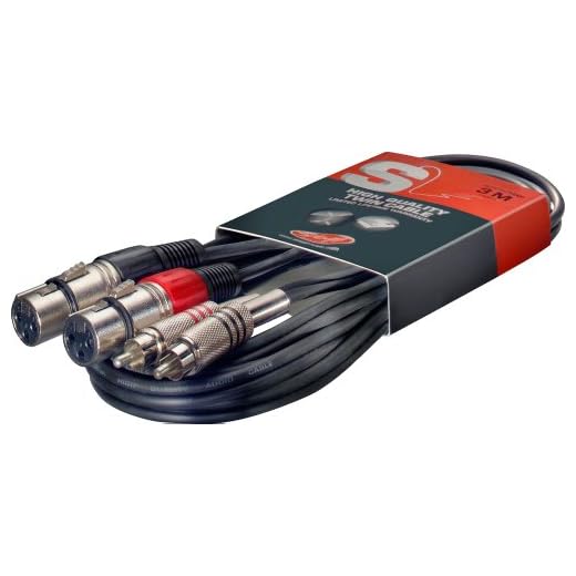 Stagg STC3CMXF - Cable para altavoces, 3 m, Twin RCAm a XLRf, Negro