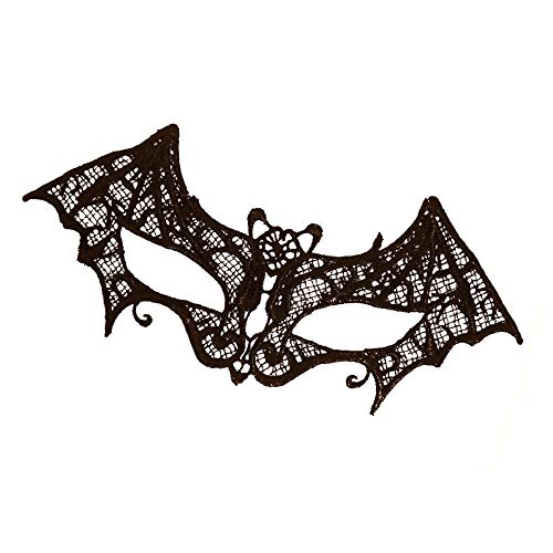 Paper Umbrella Paraguas de Papel con máscara de murciélago de Encaje Negro