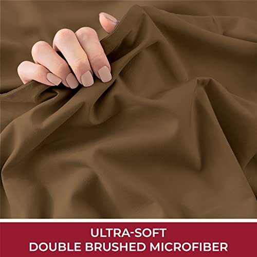 Mellanni Full Fitted Sheet Only - Iconic Collection Bedding Sheets - Soft & Cooling Sheets With Up To 16 Inch Deep Pocket - All Around Elastic - Wrinkle, Fade, Stain Resistant - 1 Pc (Full, Mocha) #TOP5