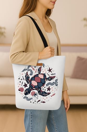 Image of The Purple Tree Eco-Friendly Canvas Tote Bag, Sustainable, Reusable Shopping, Beach, Travel or Everyday Tote, Wide Tote Bag
