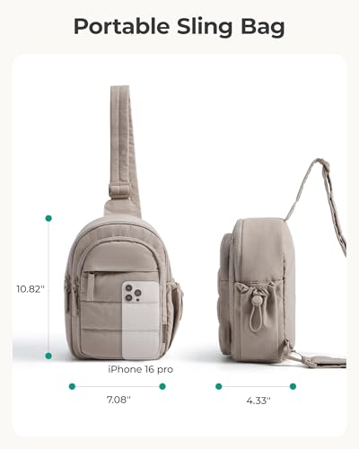 BAGSMART Small Sling Bag for Women, Quilted Puffer Crossbody Bag Lightweight Purses for Travel Sports Hiking4