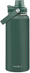 Bouteille d'eau en acier inoxydable isolant 32oz, Aspirateur Chug Lid Voyage Tumbler pour les hommes Amis Papa Frères, Cadeau pour anniversaire Noël Pères Jour (Army Green)