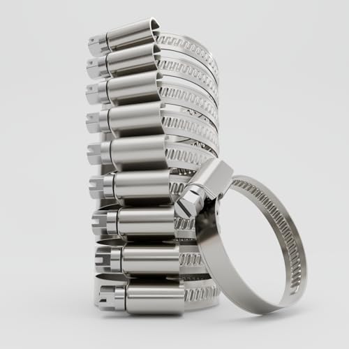 greate 10x Stainless Steel Hose Clips 25-40 mm - Adjustable Jubilee Clips with 9 mm Band Width - rustproof Pipe Clips – Jubilee Clip for Pool, Pond, Washing Machine and More - Hose Clip