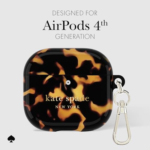 Image of kate spade new york AirPods 4 Protective Case with Keychain Ring - Transparent Tortoise, Compatible with AirPods 4th Generation
