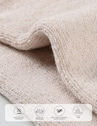 Image of AURUZA Thermal Winter Boots Socks Thick Warm Cozy Crew Cloud Fluffy Socks Solid Color Gifts 3 Pairs