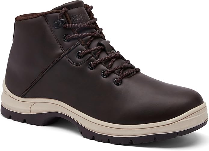 Mens Lightweight Hiking Boots Water Resistant Mid Ankle Work Casual Hiker Trekking Outdoor Boots Anti Slip Hiking Shoes, Dark Brown, 8.5-image-45