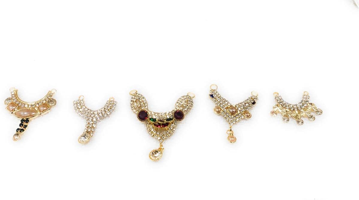 Laddu Gopal Devi Maa Haar/Mala For/Devi Mata/Radha Rani/Sita/Radha Krishna Idol/Matarani Shringar/Golden/Mata Laxmi Shringar Set/Durga Devi Mala/Golden Kantha Haar Jarkin Mala (Design 13)