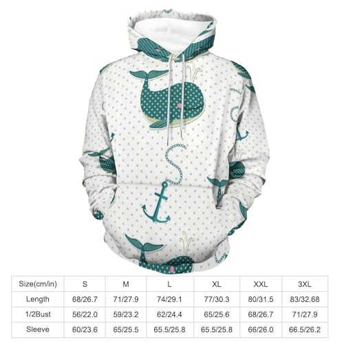 Sweat à capuche baleine verte pull décontracté unisexe pour soirées fraîches S