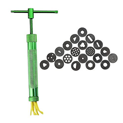 Image of 22Pcs Stainless Steel Metal Clay Extruder with 20 Tips Fondant Sugara Paste Extruder Ceramics Pottery Polymer Modeling Decorating Cake Decor Tools Set