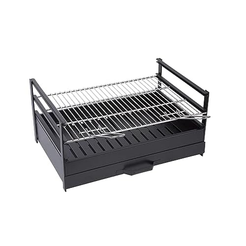 Sauvic 02728-Grill Schublade mit Grillrost aus Edelstahl 60 x 40 cm, Schwarz, 60.00x40.00x29.00 cm