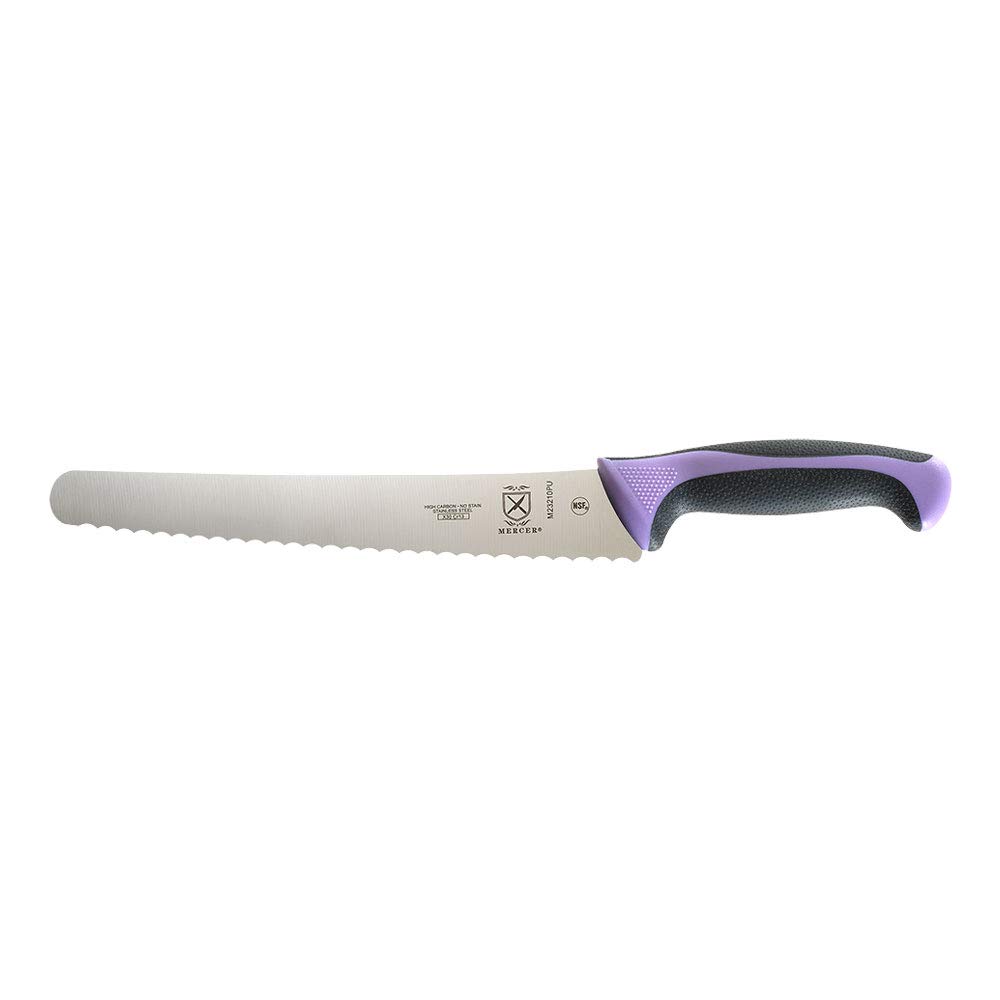 Mercer Culinary Millennia Color Handle Cutlery 10" Bread Knife (Wavy Edge Wide) Purple