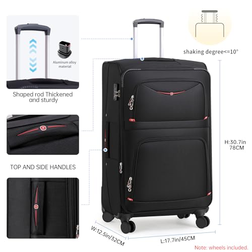 Image of ROPLUS Softside Expandable Luggage with 4 Spinner Wheels, Durable Checked-Luggage Suitcase (Purple, 29-Inch)