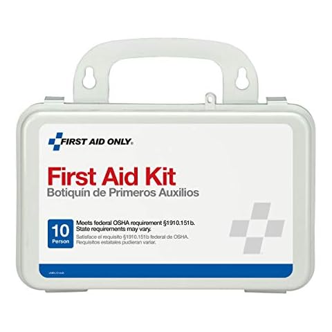 First Aid Only 6060 All-Purpose 10-Person Emergency First Aid Kit for Business, Worksite, Home, and Car, 57 Pieces Cover