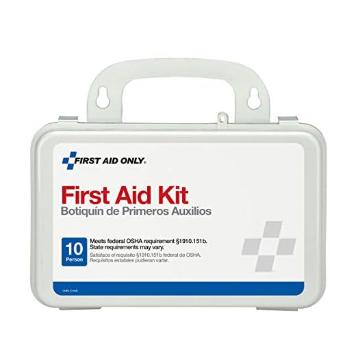 First Aid Only 6060 All-Purpose 10-Person Emergency First Aid Kit for Business, Worksite, Home, and Car, 57 Pieces
