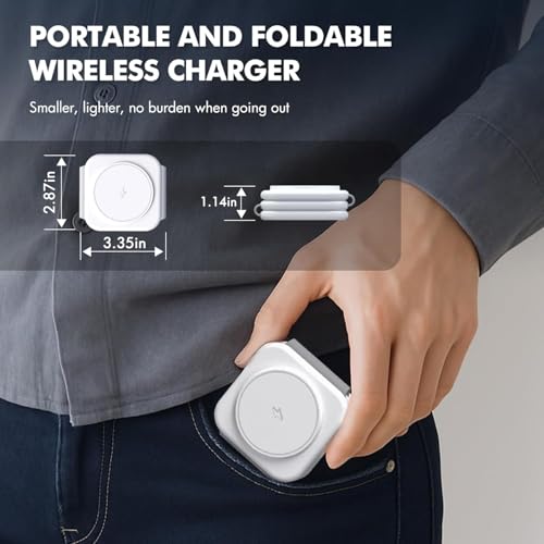 Image of 3 in 1 Charging Station for Multiple Devices, Foldable Mag /netic Fast Wireless Charger Dock, Travel Charging Pad for 1Phone 17 16 15 14 13 12 Pro Max Plus Ap /ple Watch Series & AirPods 4 /3 /2 (3 in 1)
