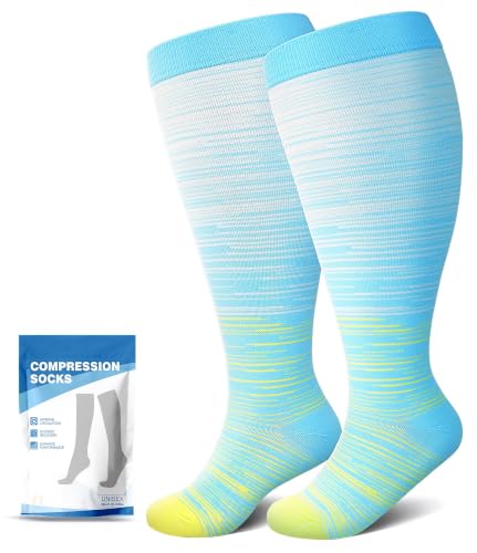 Image of Plus Size Compression Socks: Wide Calf for Women Men 20-30 mmHg