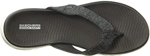 Skechers Skechers womens On-the-go 600 - Best-liked Flip Flop, Black/White, 10 US