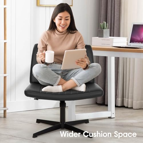 image for PayLessHere Criss Cross Chair Armless Office Chair No Wheels Modern Sw
